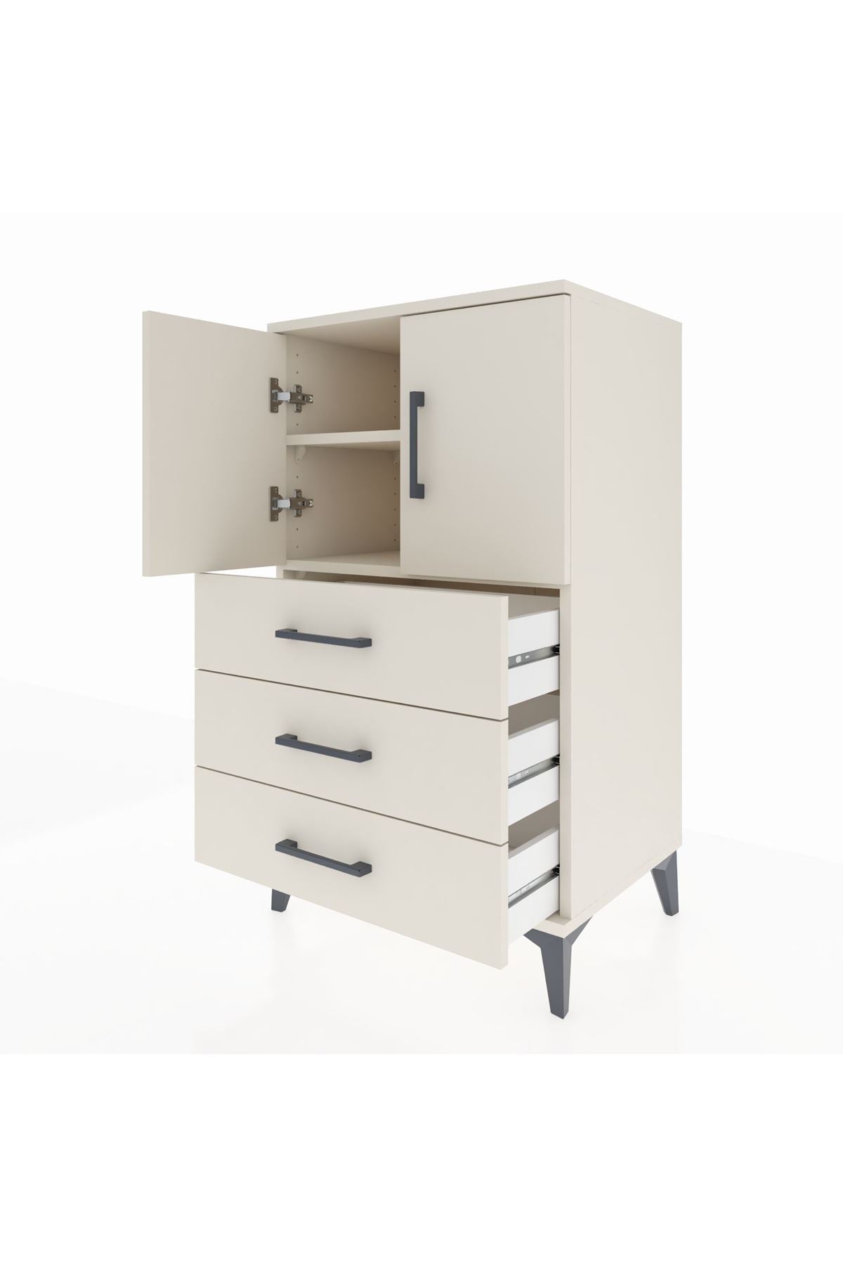 Hyperion Komodin 2 Raflı 3 Çekmeceli 2 Kapaklı 60x44x106 Aytaşı-Aytaşı