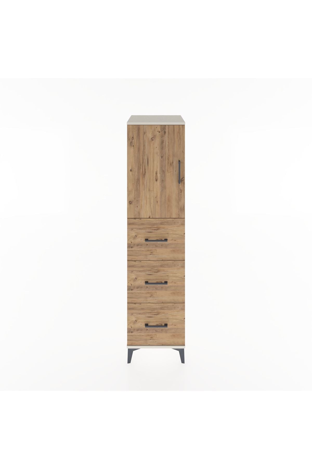 Hyperion Dolap 2 Raflı 3 Çekmeceli Tek Kapaklı 44x44x182 Aytaşı-Çam