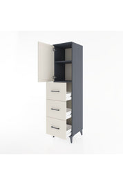 Hyperion Dolap 2 Raflı 3 Çekmeceli Tek Kapaklı 44x44x182 Antrasit-Aytaşı