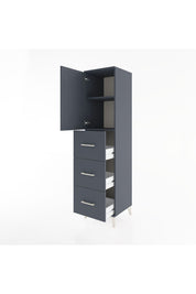 Hyperion Dolap 2 Raflı 3 Çekmeceli Tek Kapaklı 44x44x182 Antrasit-Antrasit