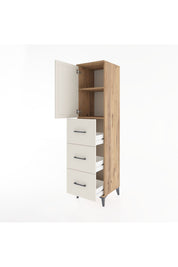 Hyperion Dolap 2 Raflı 3 Çekmeceli Tek Kapaklı 44x44x182 Çam-Aytaşı