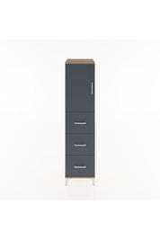 Hyperion Dolap 2 Raflı 3 Çekmeceli Tek Kapaklı 44x44x182 Çam-Antrasit