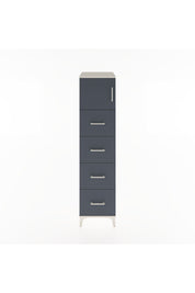 Hyperion Dolap Tek Raflı 4 Çekmeceli Tek Kapaklı 44x44x182 Aytaşı-Antrasit