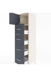 Hyperion Dolap Tek Raflı 4 Çekmeceli Tek Kapaklı 44x44x182 Aytaşı-Antrasit