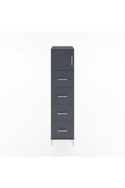 Hyperion Dolap Tek Raflı 4 Çekmeceli Tek Kapaklı 44x44x182 Antrasit-Antrasit