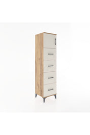 Hyperion Dolap Tek Raflı 4 Çekmeceli Tek Kapaklı 44x44x182 Çam-Aytaşı