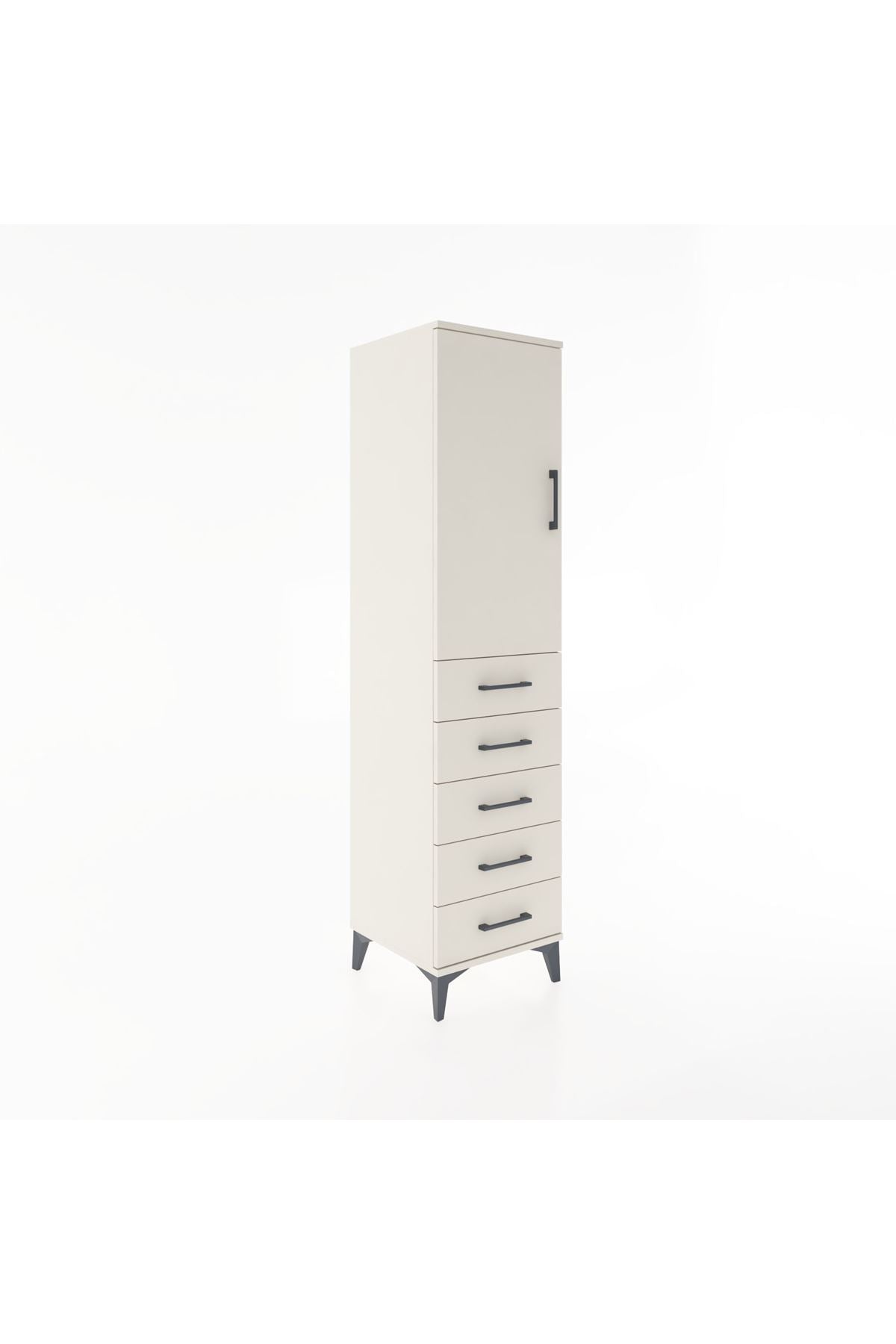 Hyperion Dolap Tek Raflı 5 Çekmeceli Tek Askılı 44x44x182 Aytaşı-Aytaşı