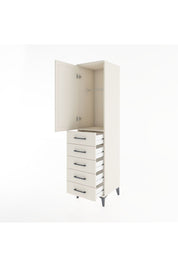 Hyperion Dolap Tek Raflı 5 Çekmeceli Tek Askılı 44x44x182 Aytaşı-Aytaşı