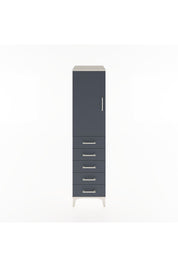Hyperion Dolap Tek Raflı 5 Çekmeceli Tek Askılı 44x44x182 Aytaşı-Antrasit