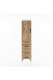 Hyperion Dolap Tek Raflı 5 Çekmeceli Tek Askılı 44x44x182 Aytaşı-Çam