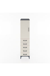Hyperion Dolap Tek Raflı 5 Çekmeceli Tek Askılı 44x44x182 Antrasit-Aytaşı