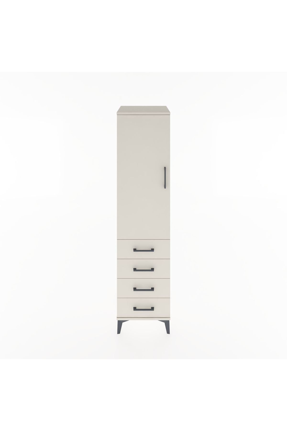 Hyperion Dolap Tek Raflı 4 Çekmeceli Tek Askılı 44x44x182 Aytaşı-Aytaşı