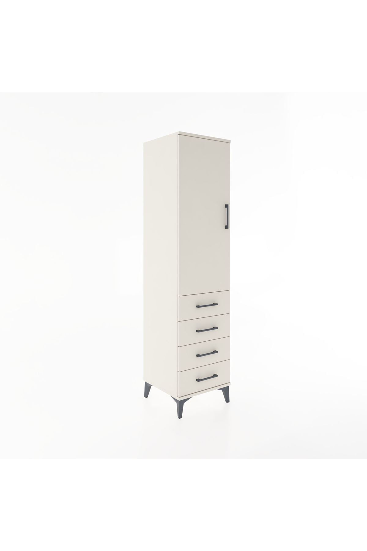 Hyperion Dolap Tek Raflı 4 Çekmeceli Tek Askılı 44x44x182 Aytaşı-Aytaşı