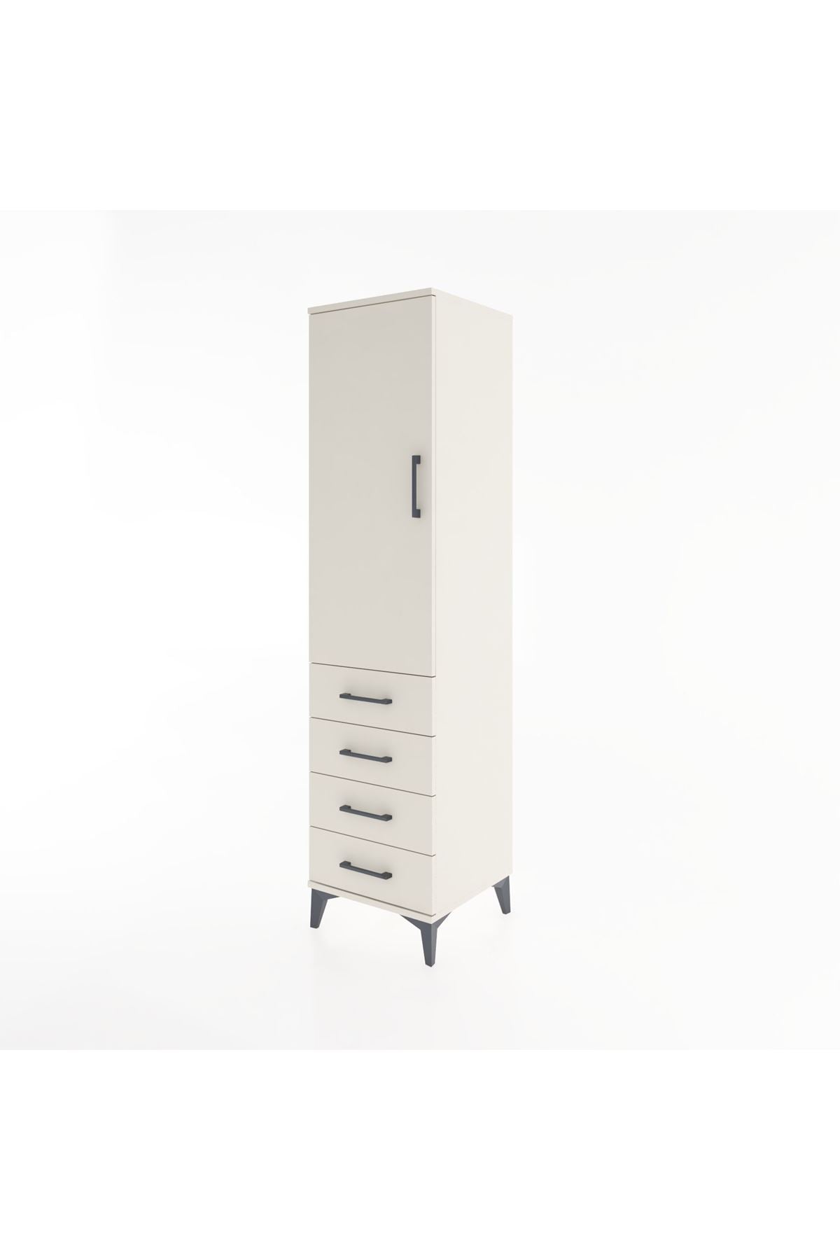 Hyperion Dolap Tek Raflı 4 Çekmeceli Tek Askılı 44x44x182 Aytaşı-Aytaşı
