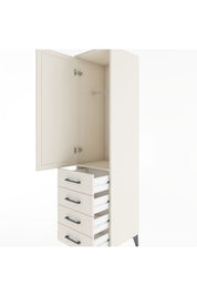 Hyperion Dolap Tek Raflı 4 Çekmeceli Tek Askılı 44x44x182 Aytaşı-Aytaşı