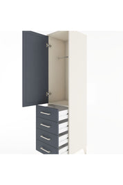 Hyperion Dolap Tek Raflı 4 Çekmeceli Tek Askılı 44x44x182 Aytaşı-Antrasit