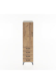 Hyperion Dolap Tek Raflı 4 Çekmeceli Tek Askılı 44x44x182 Aytaşı-Çam