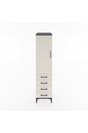 Hyperion Dolap Tek Raflı 4 Çekmeceli Tek Askılı 44x44x182 Antrasit-Aytaşı