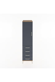 Hyperion Dolap Tek Raflı 4 Çekmeceli Tek Askılı 44x44x182 Çam-Antrasit