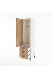 Hyperion Dolap Tek Raflı 3 Çekmeceli Tek Askılı 44x44x182 Aytaşı-Çam