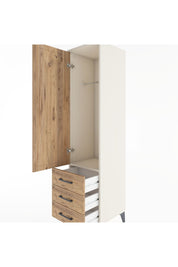 Hyperion Dolap Tek Raflı 3 Çekmeceli Tek Askılı 44x44x182 Aytaşı-Çam