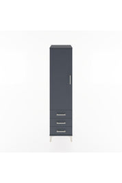 Hyperion Dolap Tek Raflı 3 Çekmeceli Tek Askılı 44x44x182 Antrasit-Antrasit