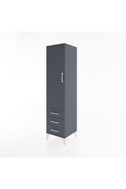 Hyperion Dolap Tek Raflı 3 Çekmeceli Tek Askılı 44x44x182 Antrasit-Antrasit