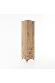 Hyperion Dolap Tek Raflı 3 Çekmeceli Tek Askılı 44x44x182 Çam-Çam
