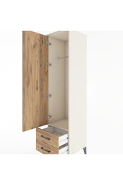 Hyperion Dolap Tek Raflı 2 Çekmeceli Tek Askılı 44x44x182 - S55M029V3B