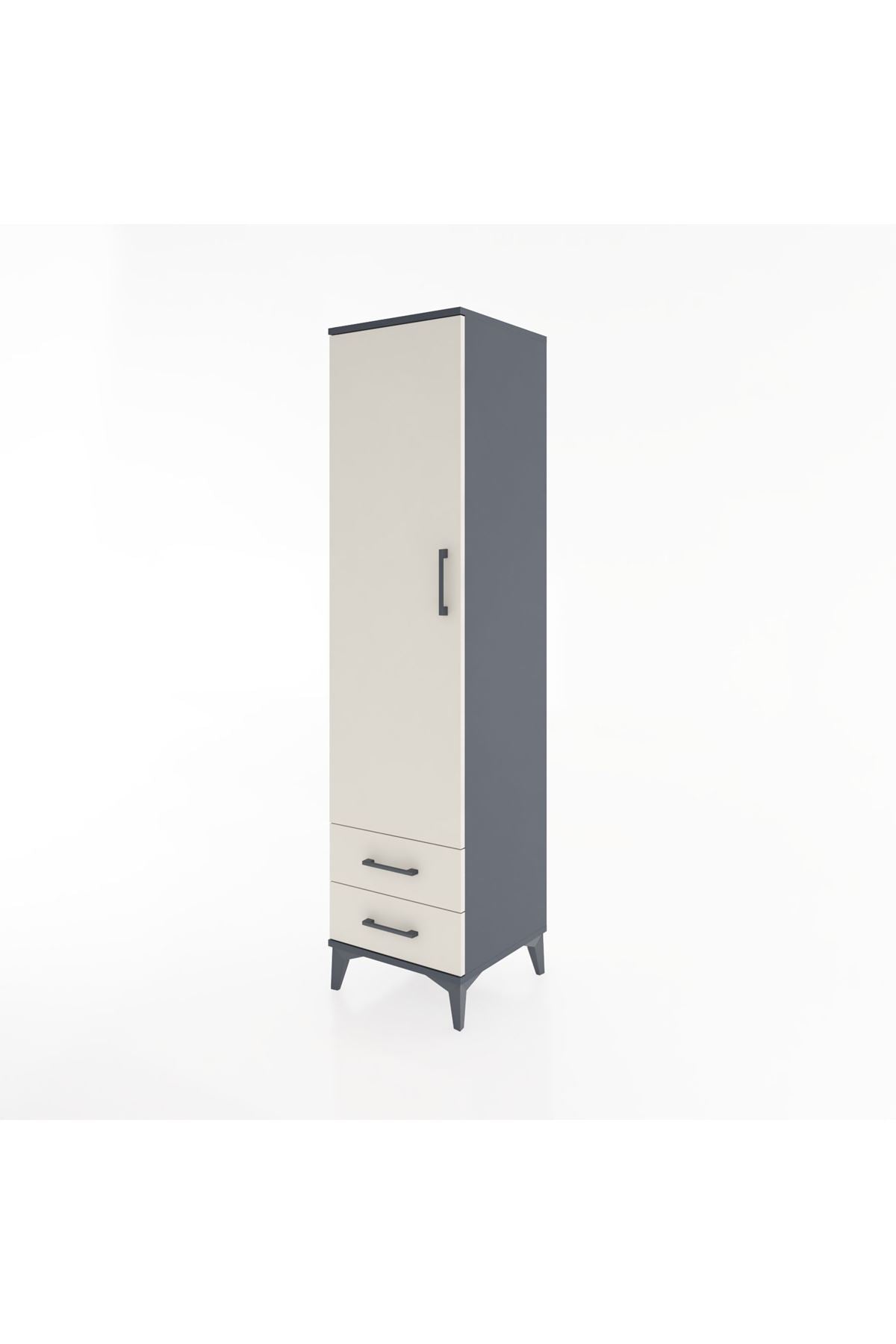 Hyperion Dolap Tek Raflı 2 Çekmeceli Tek Askılı 44x44x182 - S55M029V4B