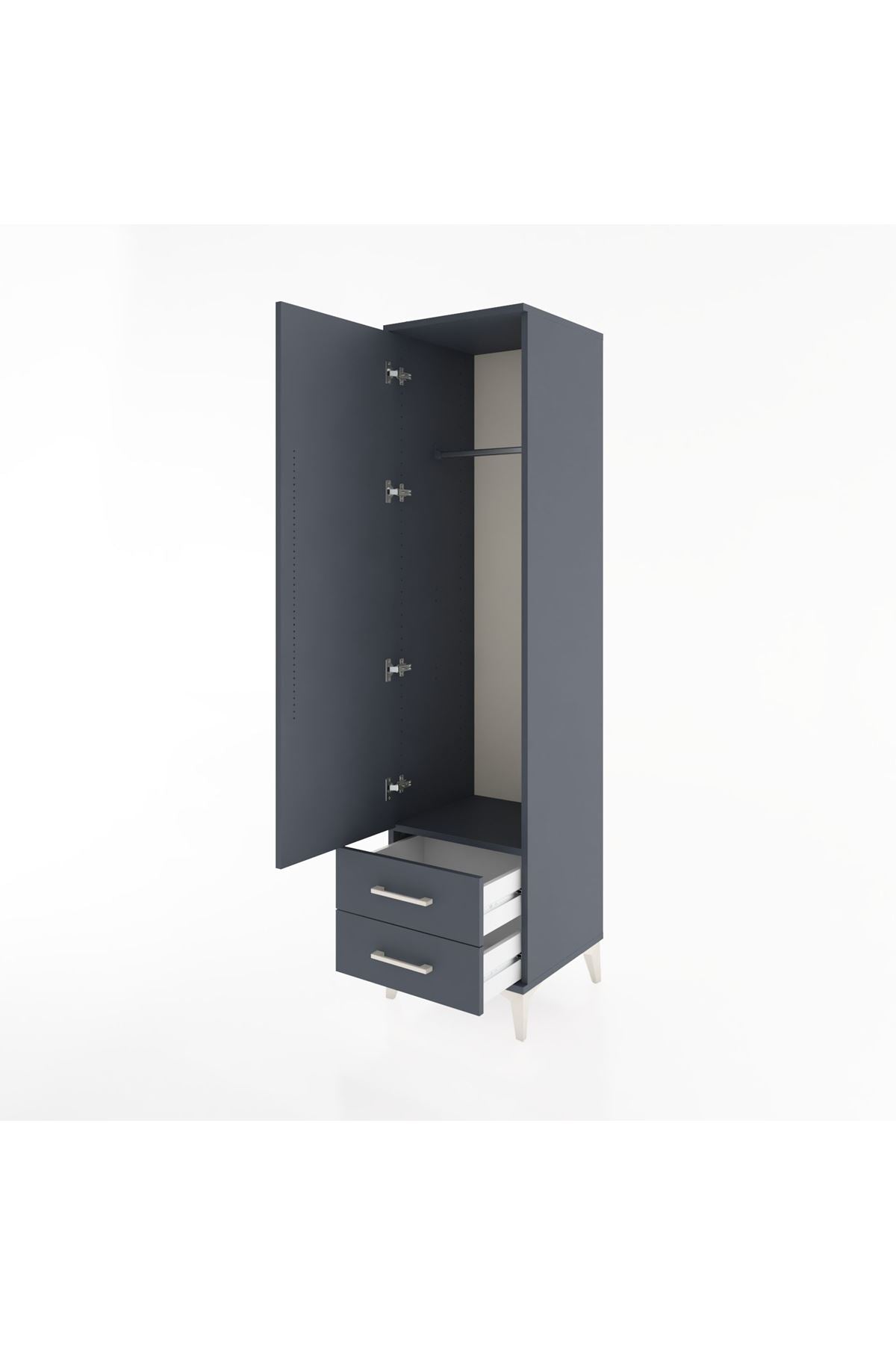 Hyperion Dolap Tek Raflı 2 Çekmeceli Tek Askılı 44x44x182 - S55M029V5B