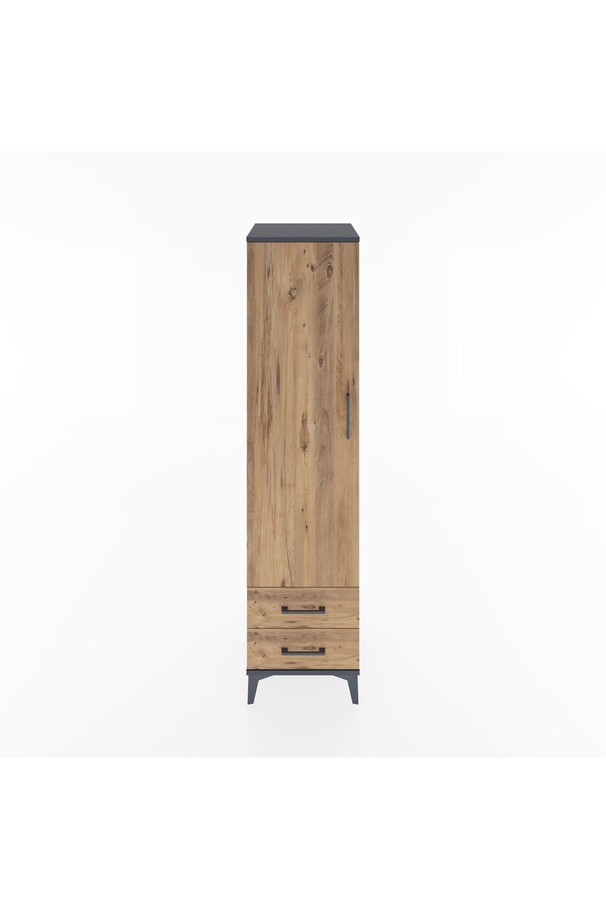 Hyperion Dolap Tek Raflı 2 Çekmeceli Tek Askılı 44x44x182 - S55M029V6B