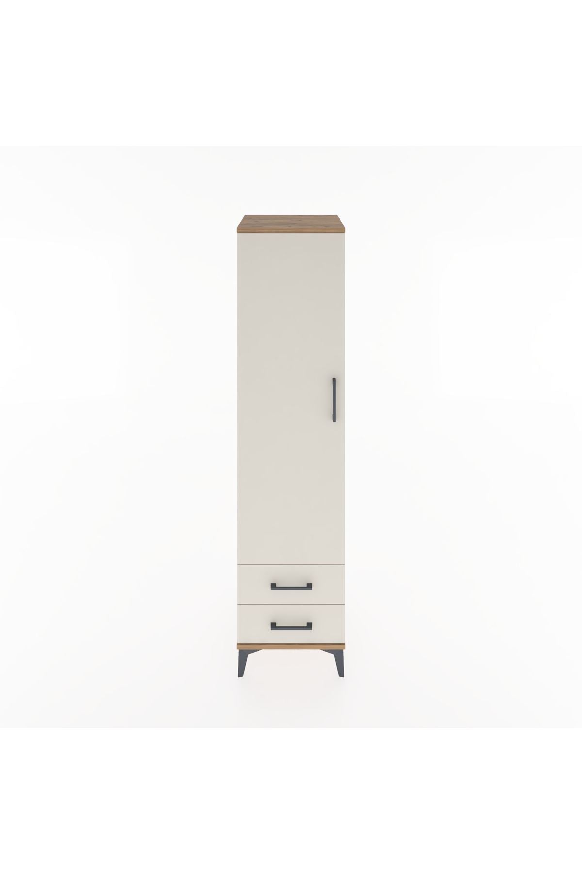 Hyperion Dolap Tek Raflı 2 Çekmeceli Tek Askılı 44x44x182 - S55M029V7B