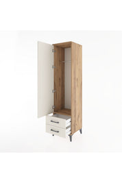 Hyperion Dolap Tek Raflı 2 Çekmeceli Tek Askılı 44x44x182 - S55M029V7B