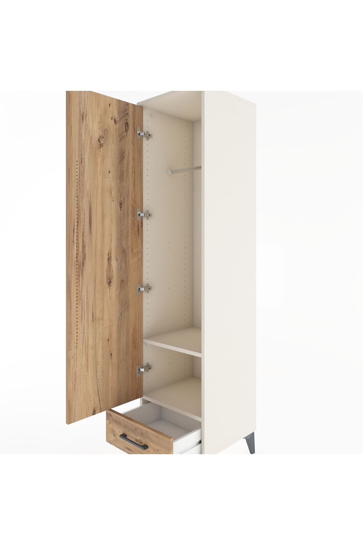 Hyperion Dolap 2 Raflı Tek Çekmeceli Tek Askılı 44x44x182 Aytaşı-Çam