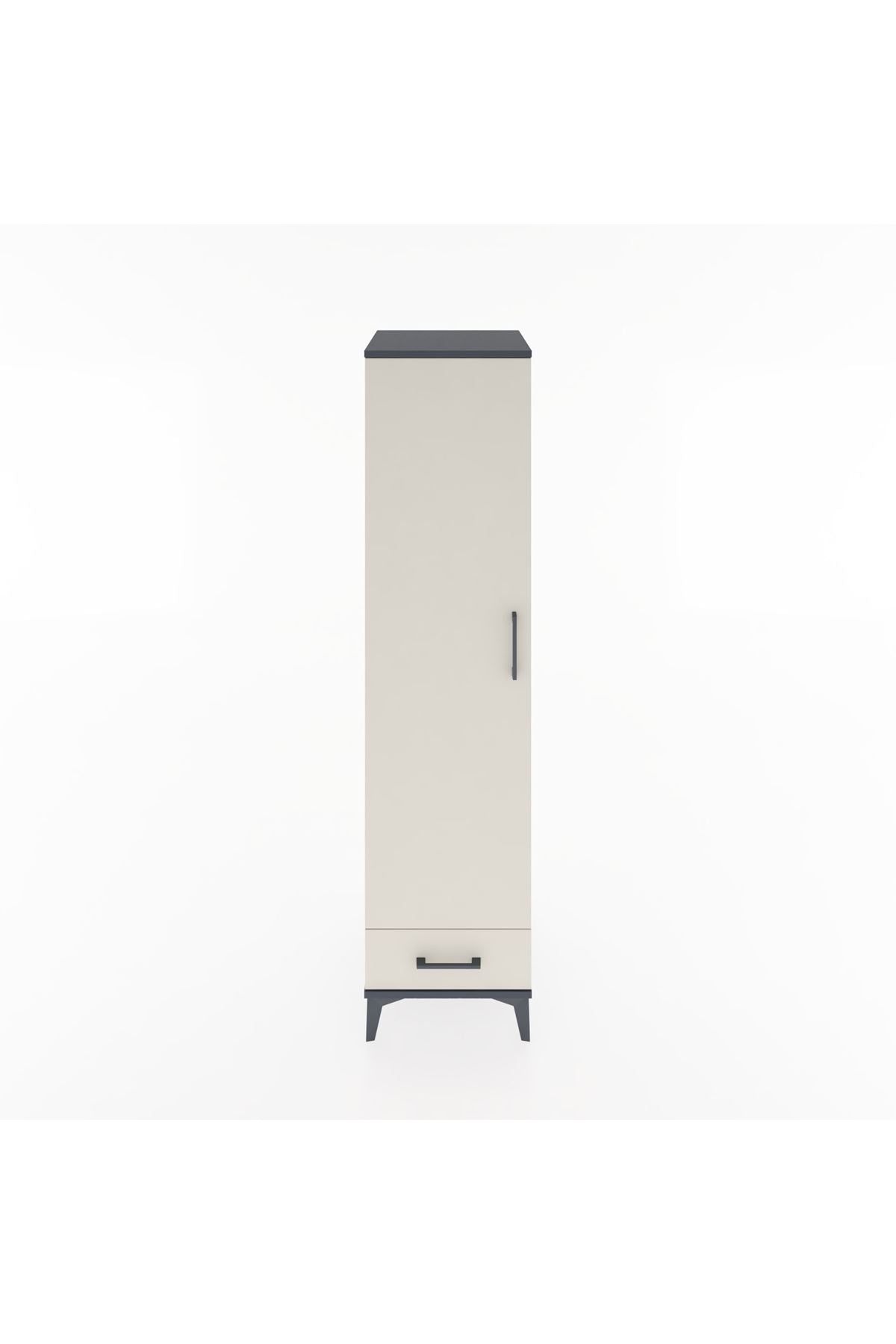 Hyperion Dolap 2 Raflı Tek Çekmeceli Tek Askılı 44x44x182 Antrasit-Aytaşı