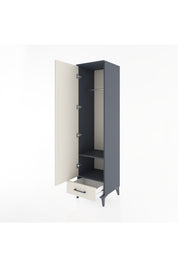 Hyperion Dolap 2 Raflı Tek Çekmeceli Tek Askılı 44x44x182 Antrasit-Aytaşı