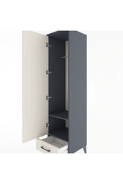 Hyperion Dolap 2 Raflı Tek Çekmeceli Tek Askılı 44x44x182 Antrasit-Aytaşı