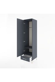 Hyperion Dolap 2 Raflı Tek Çekmeceli Tek Askılı 44x44x182 Antrasit-Antrasit