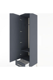 Hyperion Dolap 2 Raflı Tek Çekmeceli Tek Askılı 44x44x182 Antrasit-Antrasit