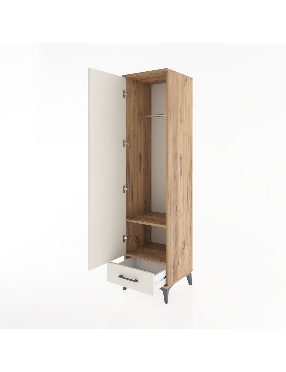 Hyperion Dolap 2 Raflı Tek Çekmeceli Tek Askılı 44x44x182 - S55M030V7B