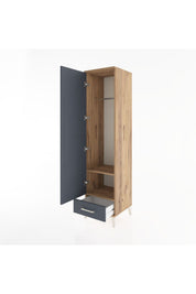 Hyperion Dolap 2 Raflı Tek Çekmeceli Tek Askılı 44x44x182 Çam-Antrasit