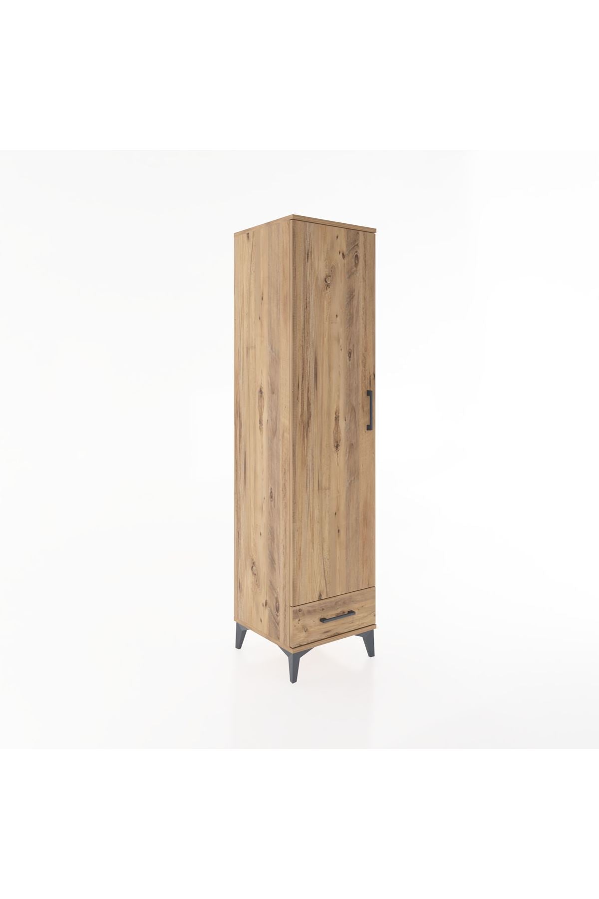 Hyperion Dolap 2 Raflı Tek Çekmeceli Tek Askılı 44x44x182 Çam-Çam