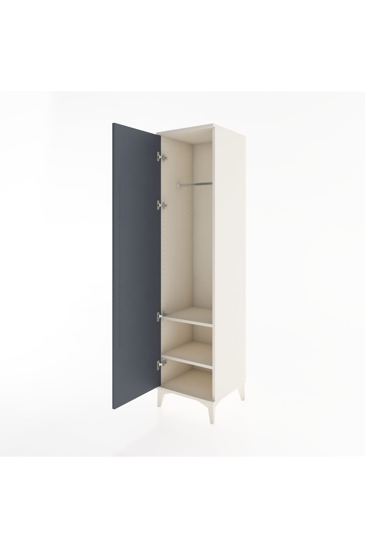 Hyperion Dolap 2 Raflı Tek Kapaklı Tek Askılı 44x44x182 Aytaşı-Antrasit