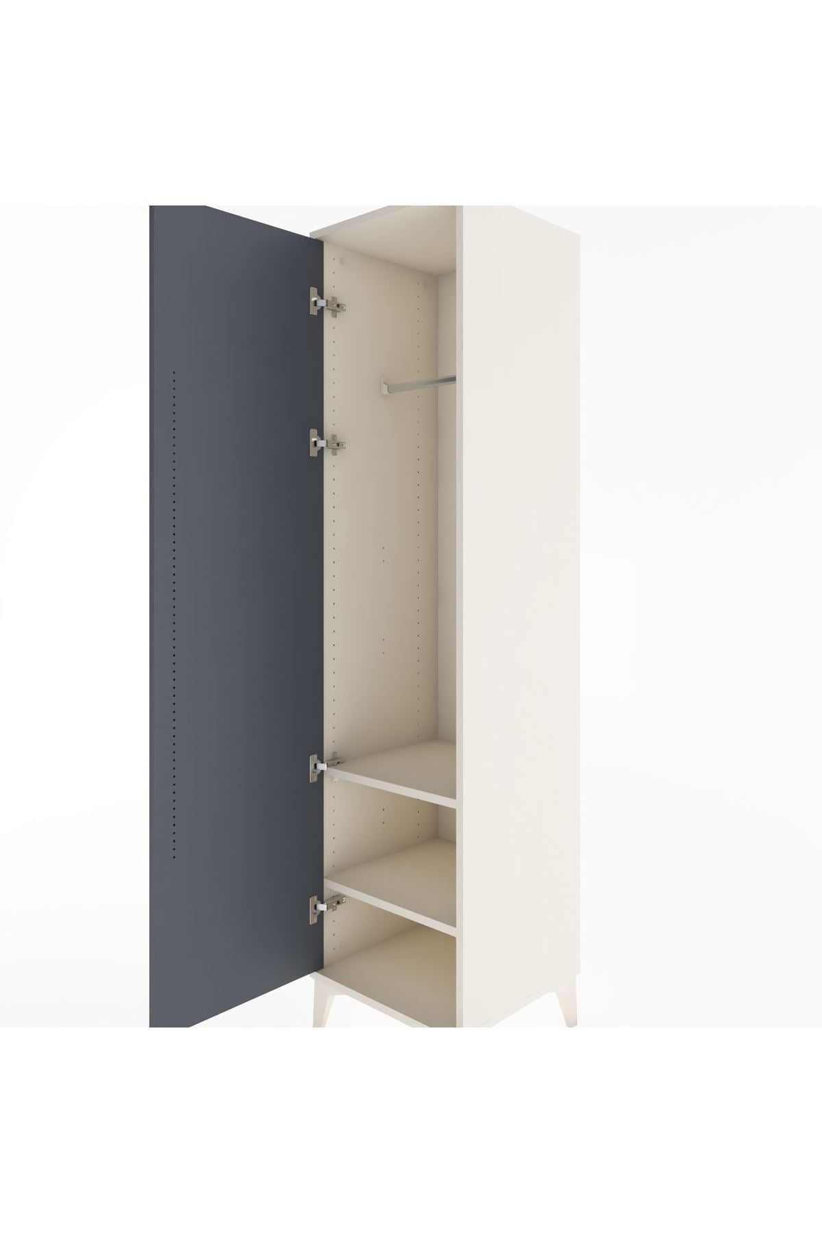 Hyperion Dolap 2 Raflı Tek Kapaklı Tek Askılı 44x44x182 Aytaşı-Antrasit