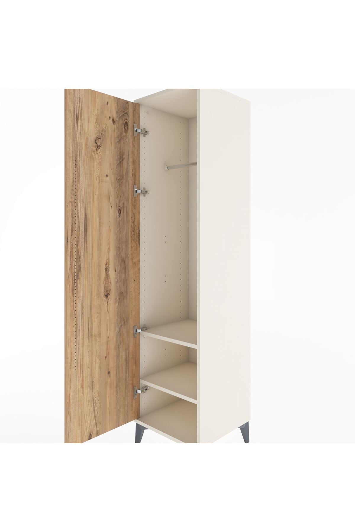 Hyperion Dolap 2 Raflı Tek Kapaklı Tek Askılı 44x44x182 Aytaşı-Çam