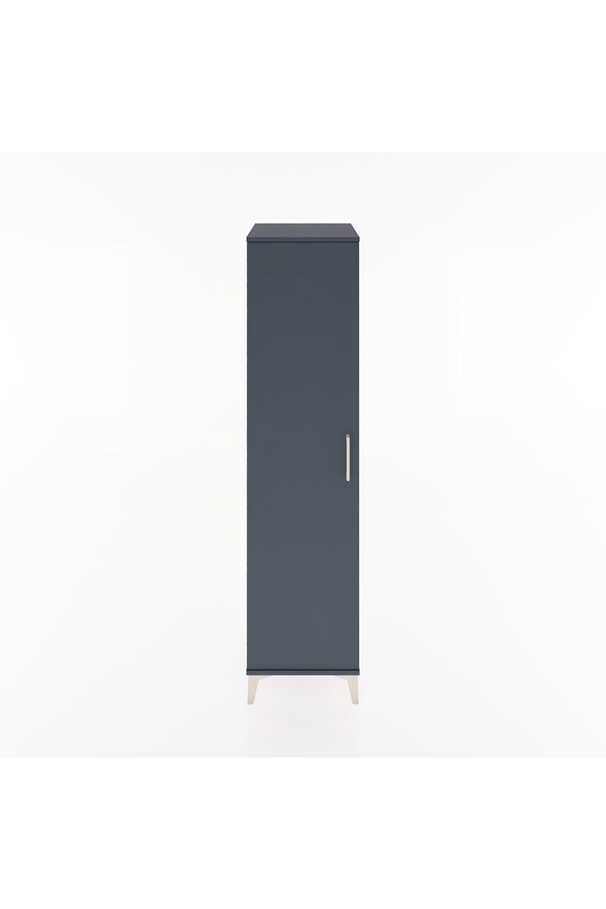 Hyperion Dolap 2 Raflı Tek Kapaklı Tek Askılı 44x44x182 Antrasit-Antrasit