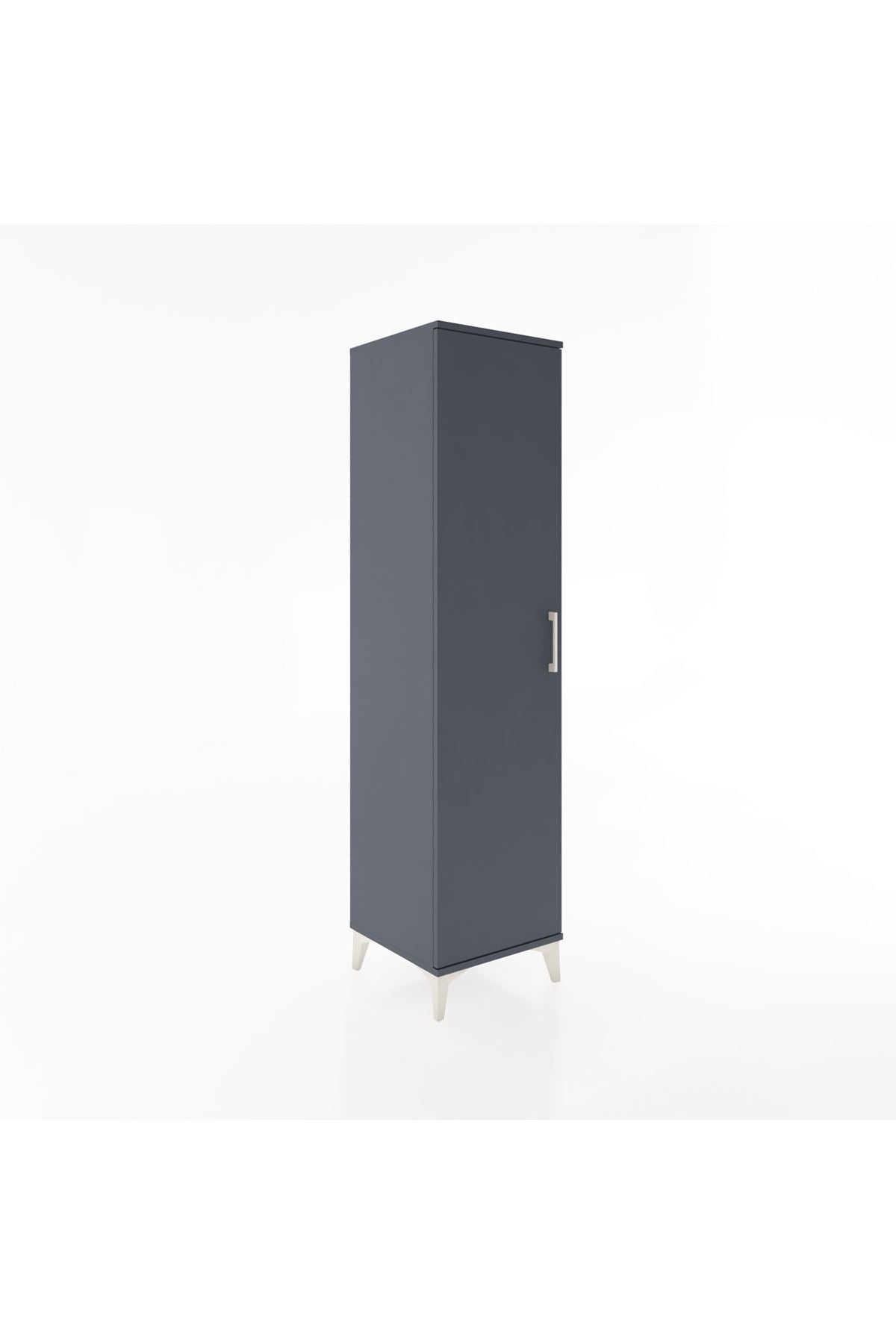 Hyperion Dolap 2 Raflı Tek Kapaklı Tek Askılı 44x44x182 Antrasit-Antrasit