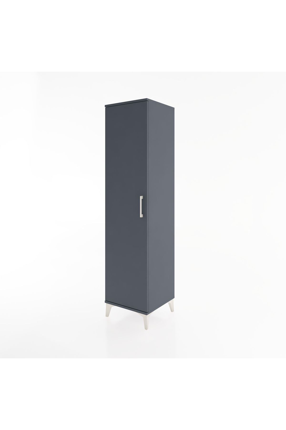 Hyperion Dolap 2 Raflı Tek Kapaklı Tek Askılı 44x44x182 Antrasit-Antrasit