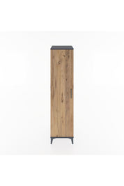 Hyperion Dolap 2 Raflı Tek Kapaklı Tek Askılı 44x44x182 Antrasit-Çam